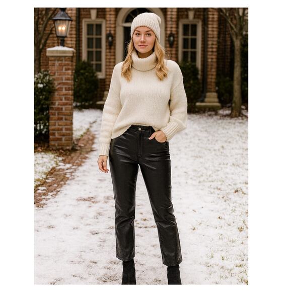 Wilfred The Melina™ Pant SZ 6 High-waisted Vegan Leather pants Black - Picture 1 of 5